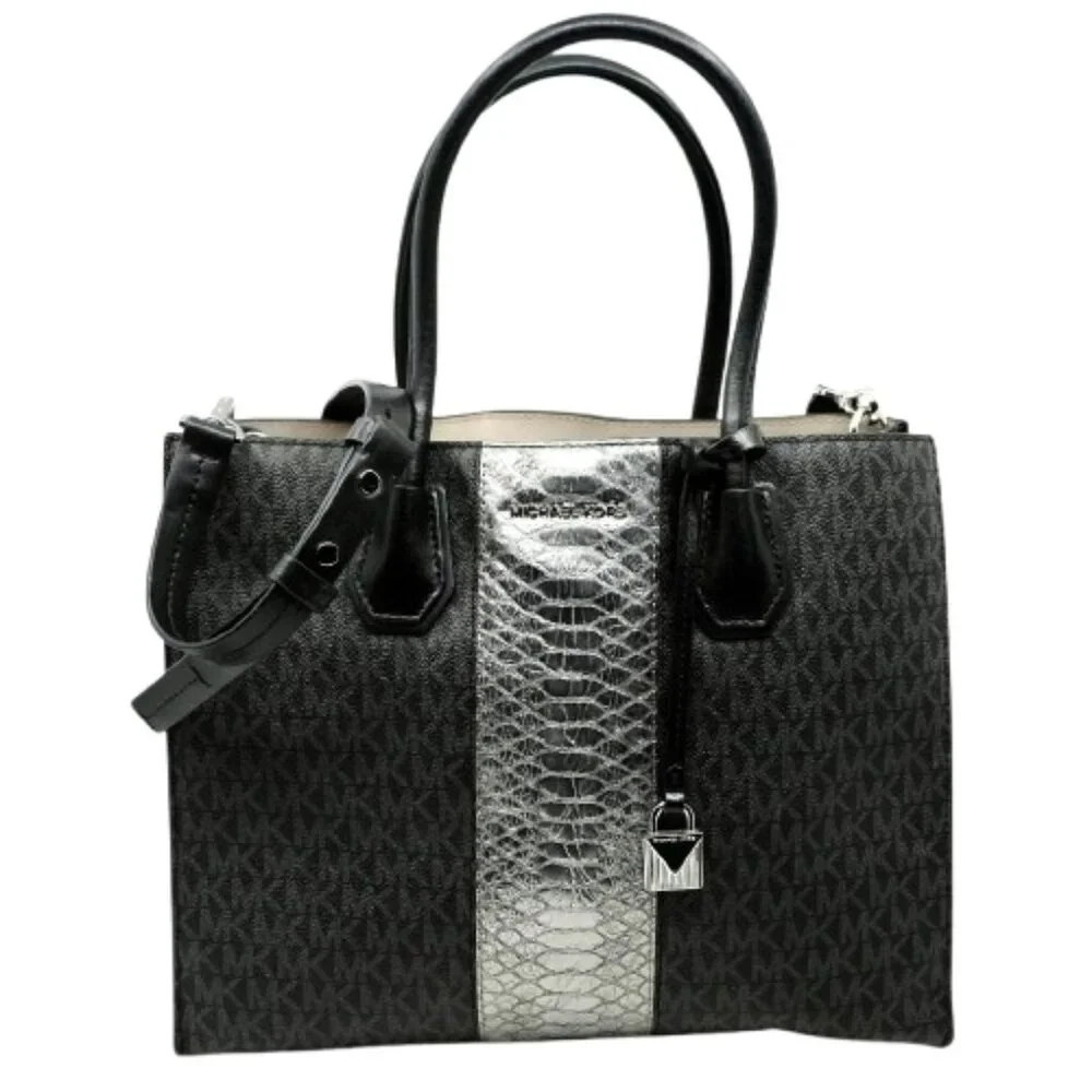 Michael Kors~Mercer Large Convertible Tote~Signature Leather 3 Compartment Bag